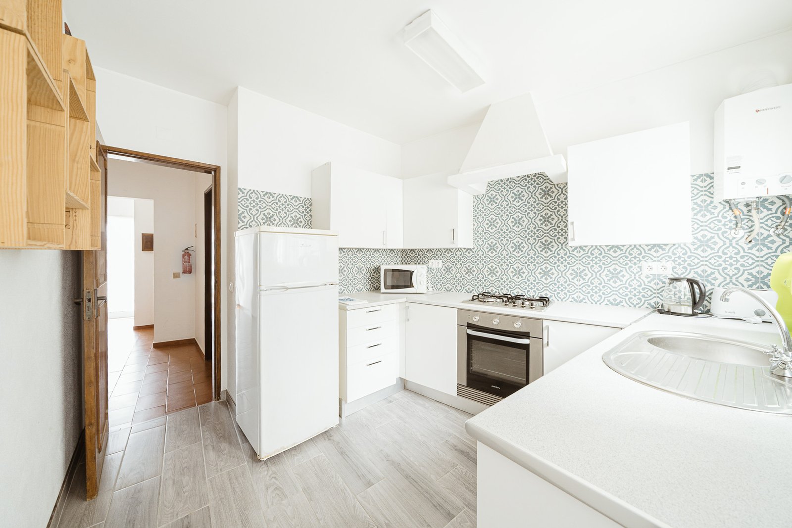 A bright, fully equipped kitchen